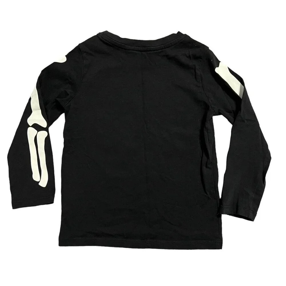 H&M 2-4Y Halloween Glow In The Dark Skeleton Shirt